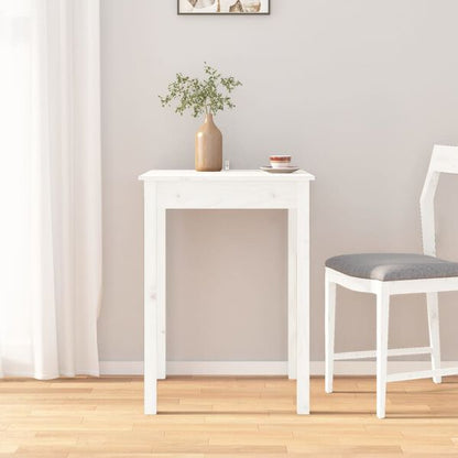 244805 - VIDAXL Tavolinë ngrënieje e bardhë 55x55x75 cm prej druri pishe