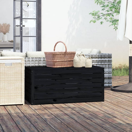 265473 - VIDA XL Kuti Kopshti e Zezë 101x50,5x46,5 cm Dru Pishe i Fortë