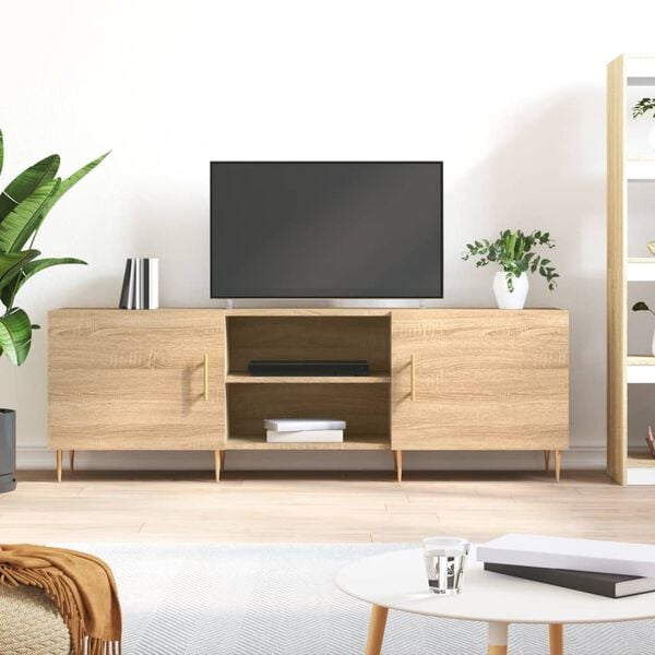 334465 - VIDAXL Kabinet TV Sonoma Lisi 150x30x50 cm, Dru i Inxhinieruar