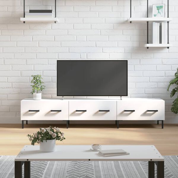 244819 - VIDAXL Kabinet TV i Bardhë 150x36x30 cm Dru i Inxhinieruar