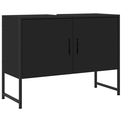 333530 - VidaXL Dollap Lavamani Banjoje i Zi 80x33x60 cm Dru i Inxhinieruar