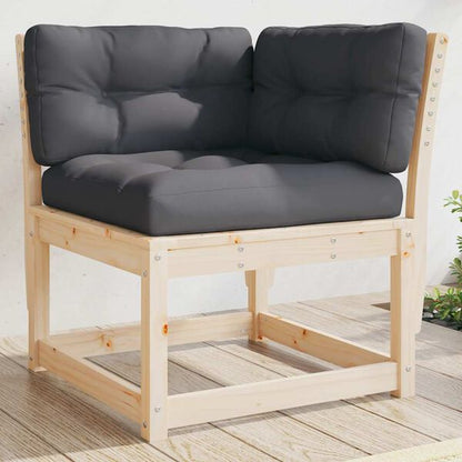 334486 - VIDAXL Divan Këndi për Kopsht me Jastëkë 73x73x78 cm Dru Pishe i Fortë