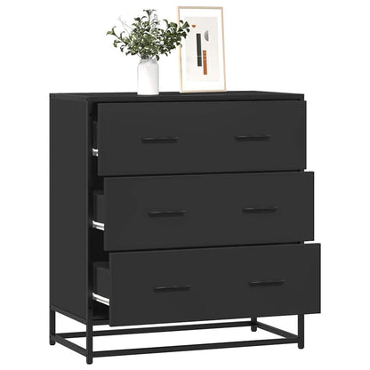 265516 - VIDA XL Bufe e zezë 68x35x76 cm Dru dhe metal i projektuar