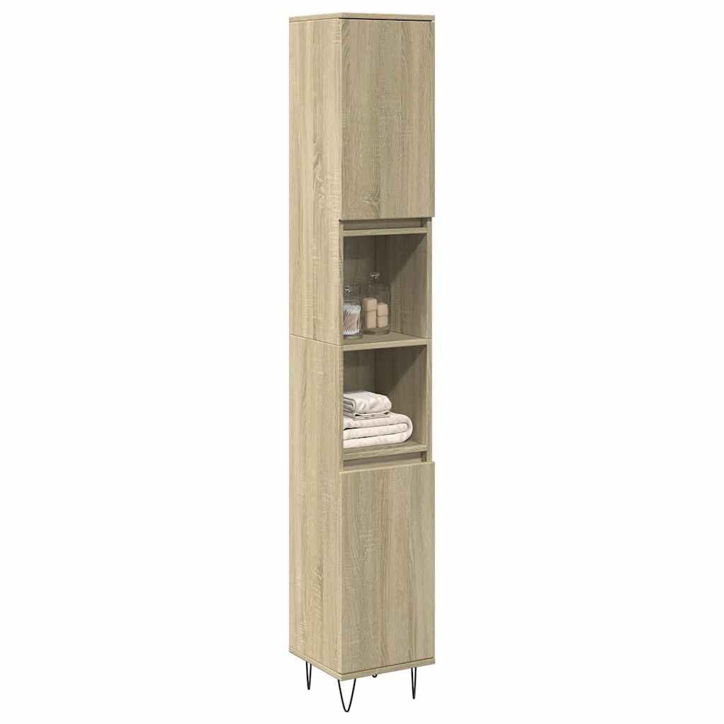 265517 - VIDA XL Dollap Banjoje Sonoma Lis 30x30x190cm Dru i Inxhinieruar