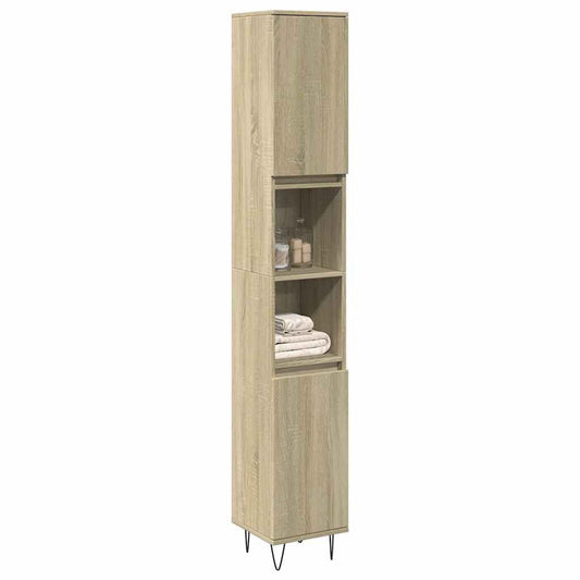 265517 - VIDA XL Dollap Banjoje Sonoma Lis 30x30x190cm Dru i Inxhinieruar