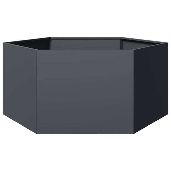 291564 - VIDAXL Vazo Kopshti Gjashtëkëndëshe Antraciti 104x90x45 cm Çelik