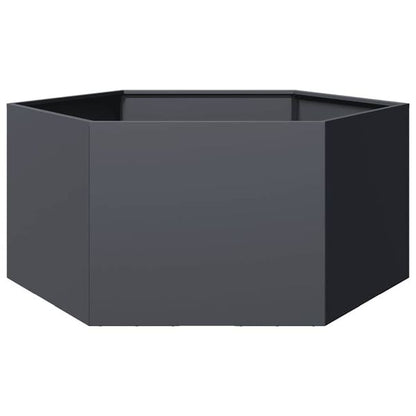 291564 - VIDAXL Vazo Kopshti Gjashtëkëndëshe Antraciti 104x90x45 cm Çelik