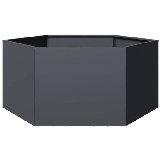 291564 - VIDAXL Vazo Kopshti Gjashtëkëndëshe Antraciti 104x90x45 cm Çelik