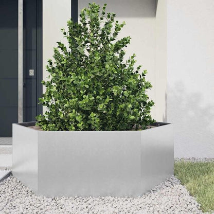 333540 - VIDAXL Vazo Kopshti Gjashtëkëndëshe 138x120x45 cm Çelik i Galvanizuar