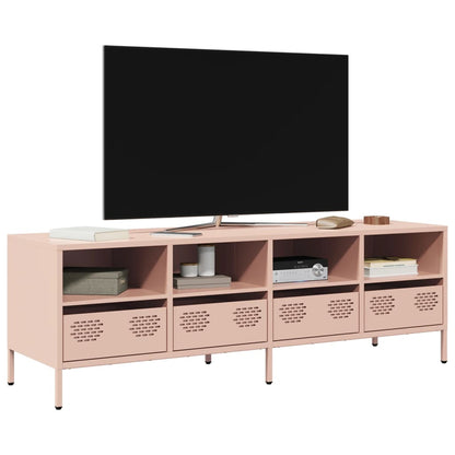 265593 - vidaXL Komodë për TV 135×39×43.5 cm – Rozë, Çelik i Laminuar në të Ftohtë