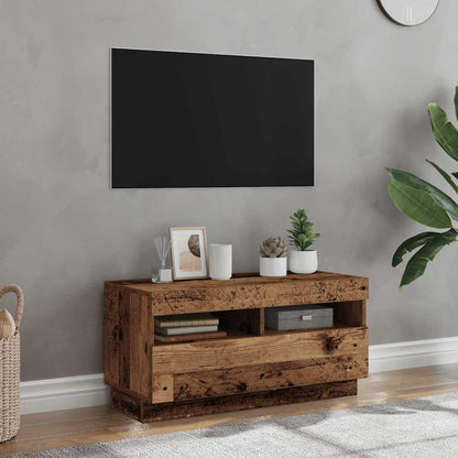 280587 - VIDAXL Kabinet TV me Drita LED Dru i Vjetër 80x35x40 cm Dru i Inxhinieruar