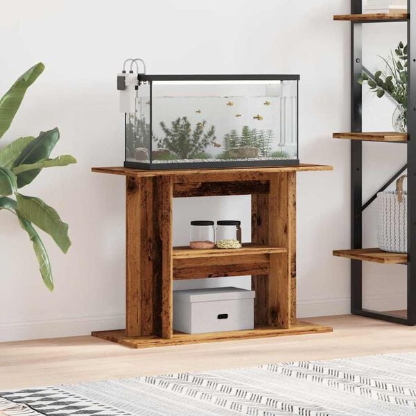 244861 - VIDAXL Stand Akuariumi prej Druri të Vjetër 80x35x60 cm Dru i Inxhinieruar