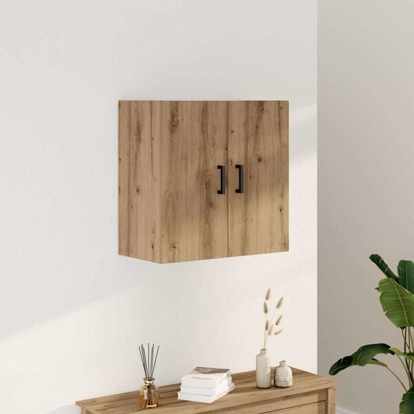 333548 - VidaXL Dollap Muri Artizanal Lisi 60x31x60 cm Dru i Inxhinieruar