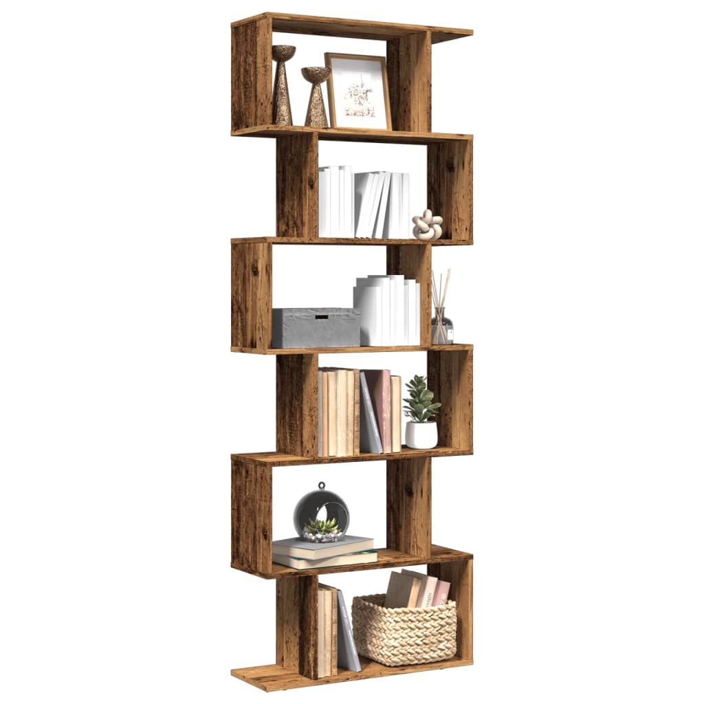 280593 - VIDAXL Raft librash me 6 nivele, dru i vjetër, 70x24x193 cm