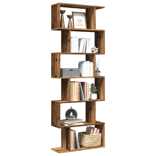 280593 - VIDAXL Raft librash me 6 nivele, dru i vjetër, 70x24x193 cm