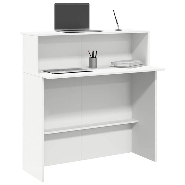 333552 - VIDA XL Tavolinë Pritjeje e Bardhë 100x50x103,5 cm Dru i Inxhinieruar