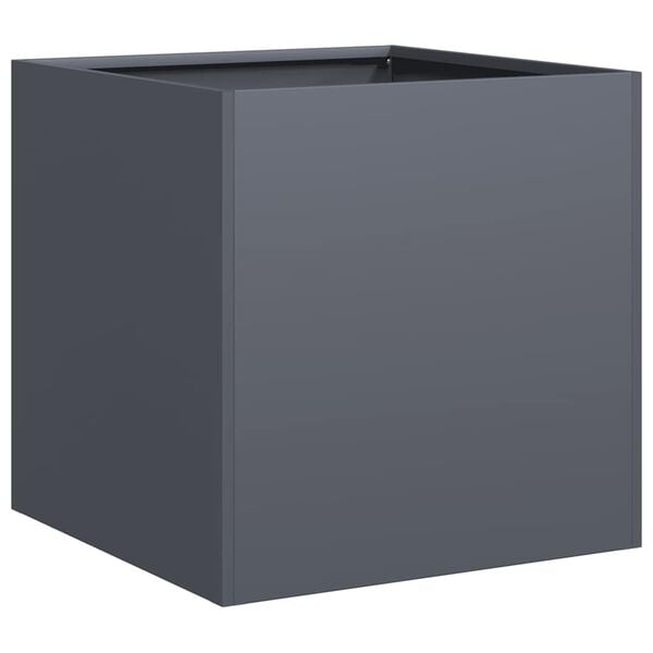 291583 - VIDAXL Vazo Antraciti 40x40x40 cm Çelik i petëzuar në të ftohtë