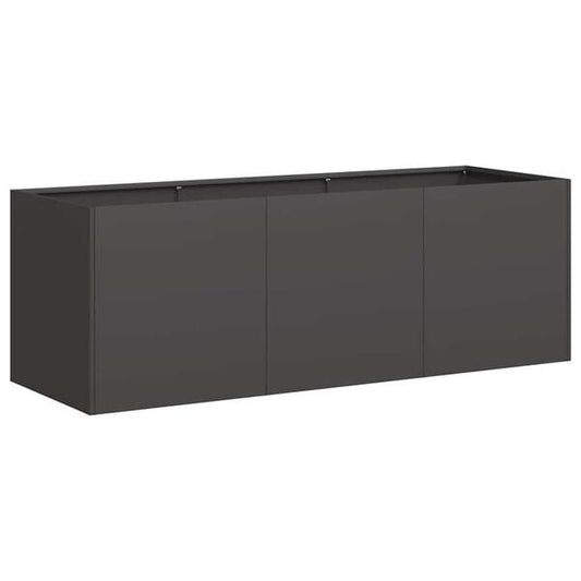 291584 - VIDAXL Vazo e Zezë 120x40x40 cm Çelik i Petëzuar në të Ftohtë