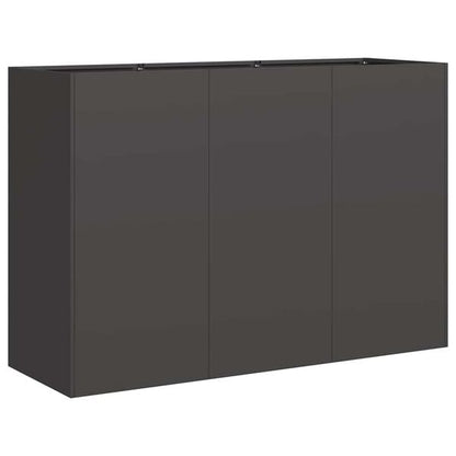 334509 - VIDAXL Vazo e Zezë 120x40x80 cm Çelik i Petëzuar në të Ftohtë