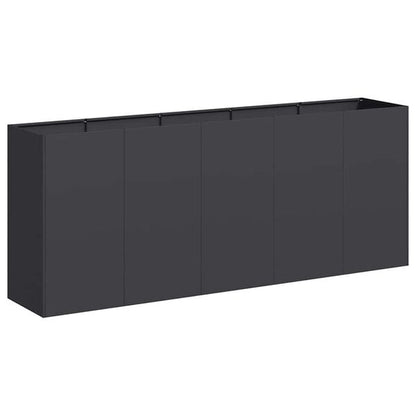291588 - VIDAXL Vazo e Zezë 200x40x80 cm Çelik i Petëzuar në të Ftohtë