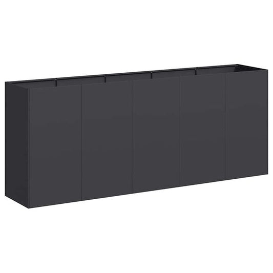 291588 - VIDAXL Vazo e Zezë 200x40x80 cm Çelik i Petëzuar në të Ftohtë