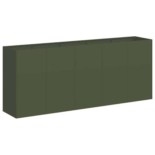 333559 - VIDAXL Vazo me ngjyrë jeshile ulliri 200x40x80 cm Çelik i petëzuar në të ftohtë