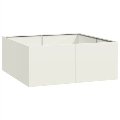 291590 - VIDAXL Vazo e Bardhë 100x100x40 cm Çelik