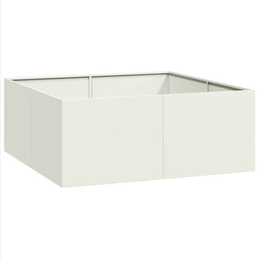 291590 - VIDAXL Vazo e Bardhë 100x100x40 cm Çelik
