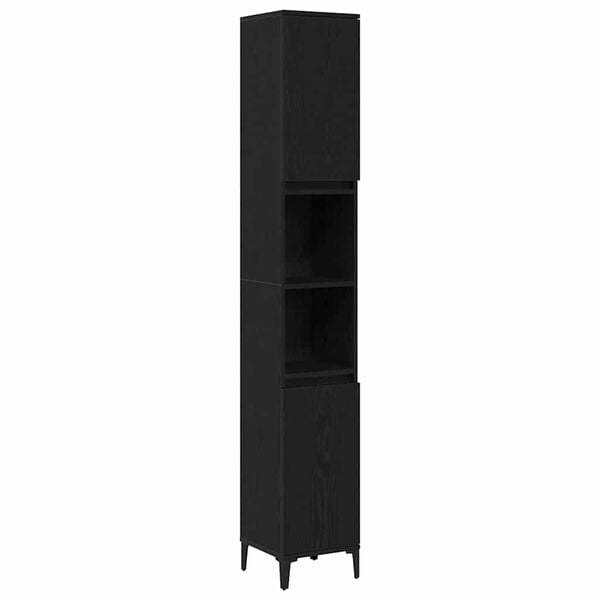 291598 - VIDAXL Dollap Banjoje Lisi i Zi 30x30x190 cm Dru i Inxhinieruar