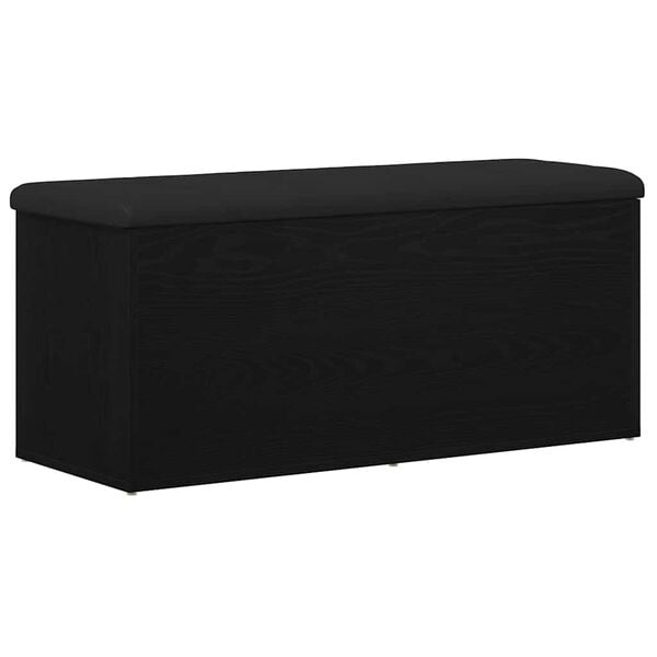 333564 - VIDA XL Stol Ruajtjeje me Ngjyrë Lisi të Zi 100x40x45 cm Dru i Inxhinieruar