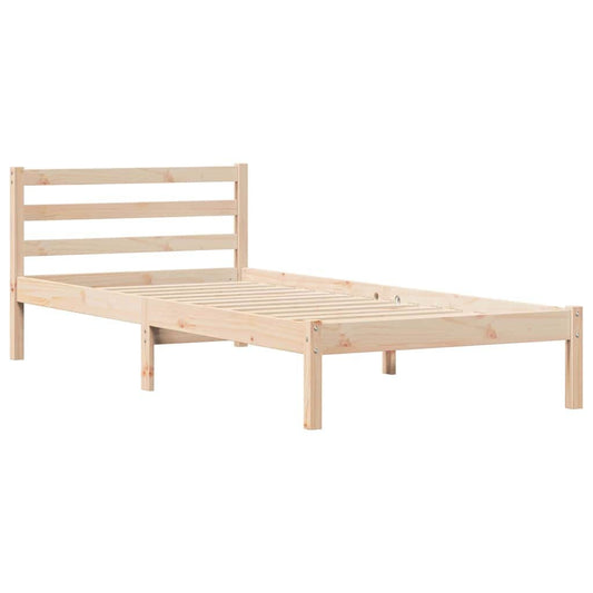 280639 - VIDAXL Kornizë krevati Ngjyrë kafe 215.5 x 105.5 x 69.5 cm Dru pishe i fortë