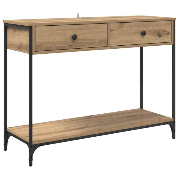 334558 - VIDAXL Tavolinë Konsole Artizanale Lisi, 100 x 34.5 x 75 cm, Dru i Inxhinieruar