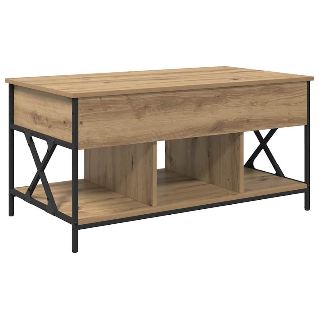 265617 - vidaXL Tavolinë Kafeje Artizanale Lisi 100 x 55 x 48.5 cm Dru i Inxhinieruar