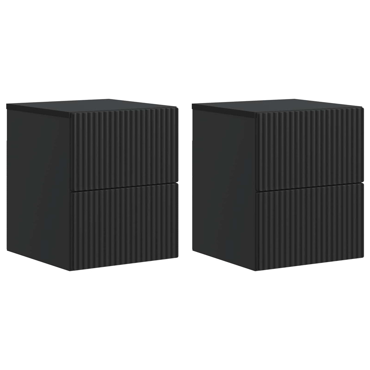 333581 - VIDAXL Komodinë e Montuar në Mur, 2 copë, e Zezë 33 x 34.5 x 40 cm