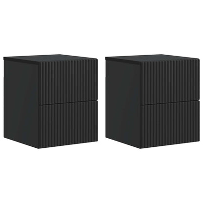333581 - VIDAXL Komodinë e Montuar në Mur, 2 copë, e Zezë 33 x 34.5 x 40 cm