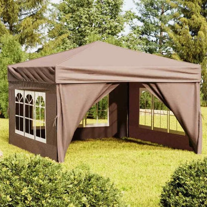 291658 - VIDA XL Tendë festash e palosshme me mure anësore, ngjyrë bezhë 3x3 m