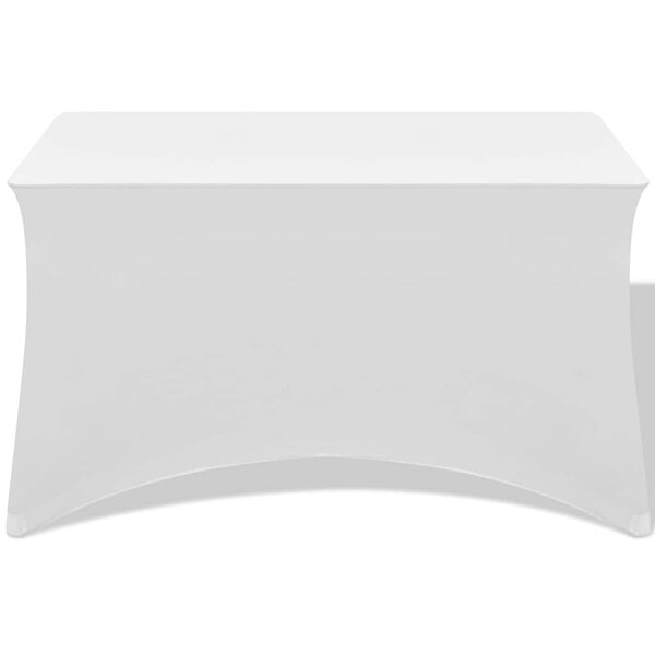 291003 - VIDAXL Mbulesa Tavoline Elastike, 2 copë, 183x76x74 cm, të Bardha