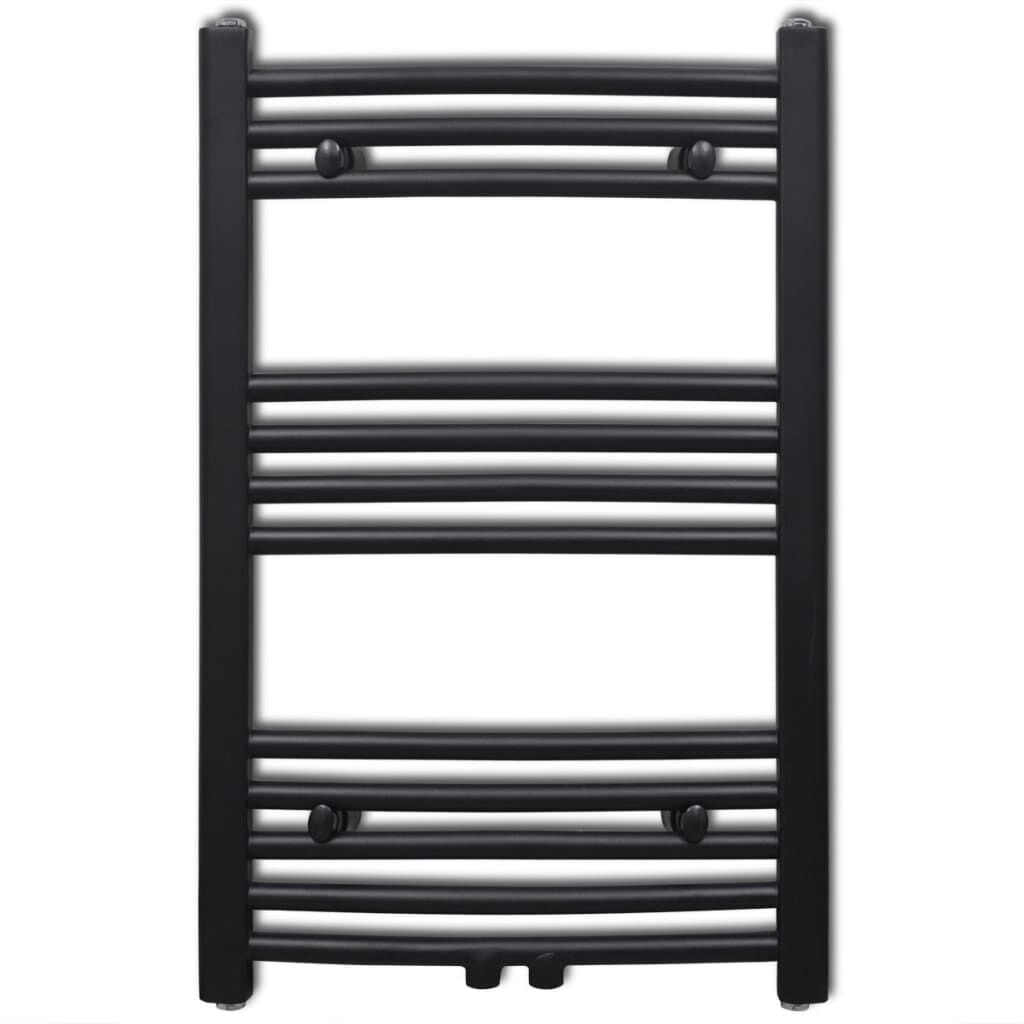 265007 - Radiator me kontejner peshqirësh për ngrohje qendrore në banjo, i zi, me përmasa 500 x 764 mm