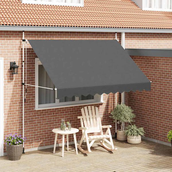 333109 - VidaXL Tendë e tërheqshme manuale, 300 cm, Antracit
