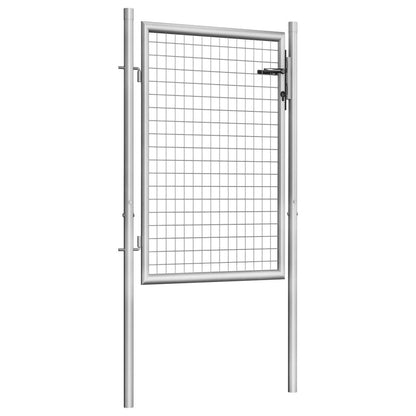 280011 - VIDAXL Portë Kopshti e Galvanizuar 100x100 cm Argjend