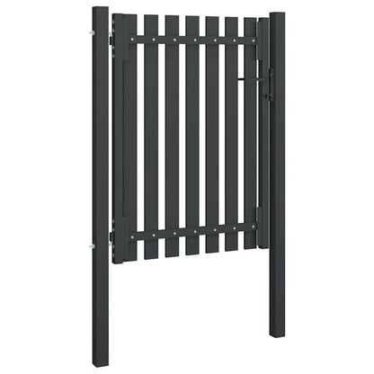 244328 - VIDAXL Gardh Kopshti Portë Çelik 100x125 cm Antracit