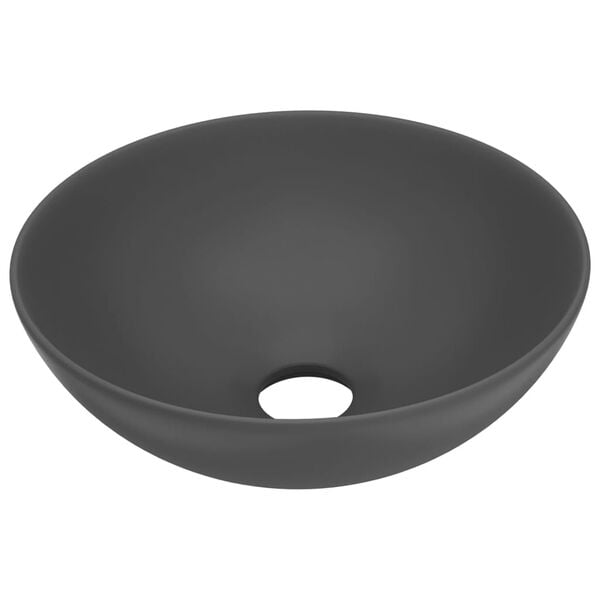 244331 - VIDAXL Lavaman Banjo Qeramik Gri i Errët Rrumbullakët 38 cm