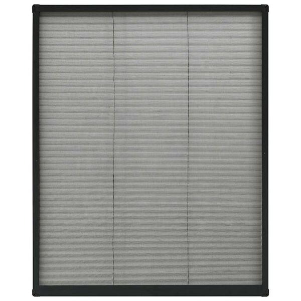 334024 - VIDAXL Rrjetë insektesh Plisse për dritare Alumini Antracit 80x100 cm