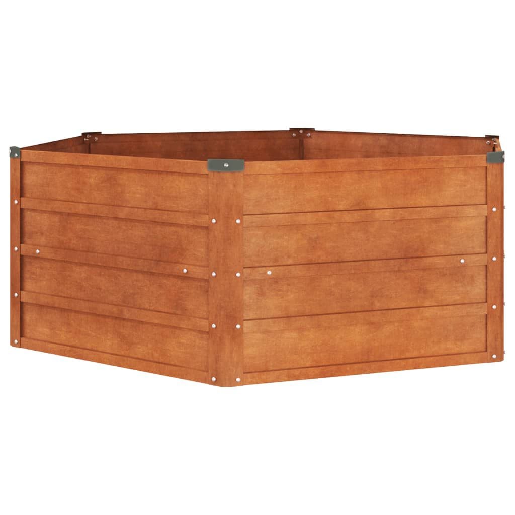 280022 - VIDAXL Shtrat i Ngritur për Kopsht, i Rrënjët, 129x129x45 cm, Çelik Corten