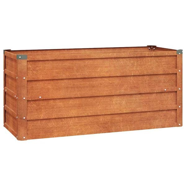 291028 - VIDAXL Shtrat i Ngritur për Kopsht, i Rrënjët 100x40x45 cm, Çelik Corten
