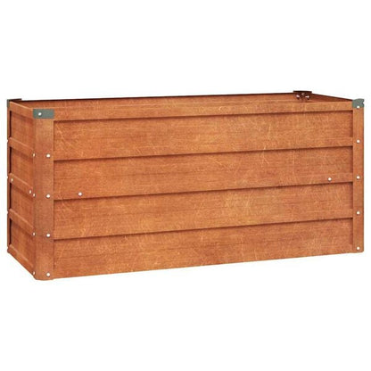 291028 - VIDAXL Shtrat i Ngritur për Kopsht, i Rrënjët 100x40x45 cm, Çelik Corten