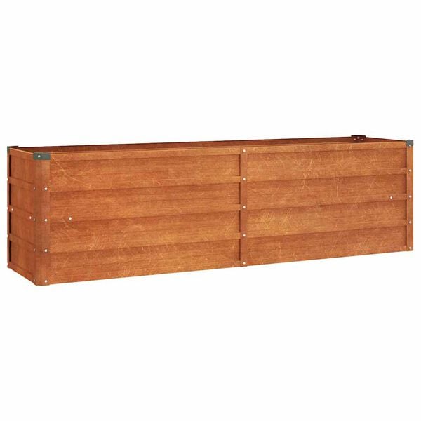 334028 - VIDAXL Shtrat i ngritur për kopsht, ngjyrë ndryshkur 160x40x45 cm, çelik Corten