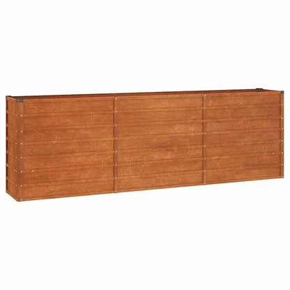 291029 - VIDAXL Shtrat i ngritur për kopsht, ngjyrë ndryshkur, çelik Corten, 240x40x77 cm