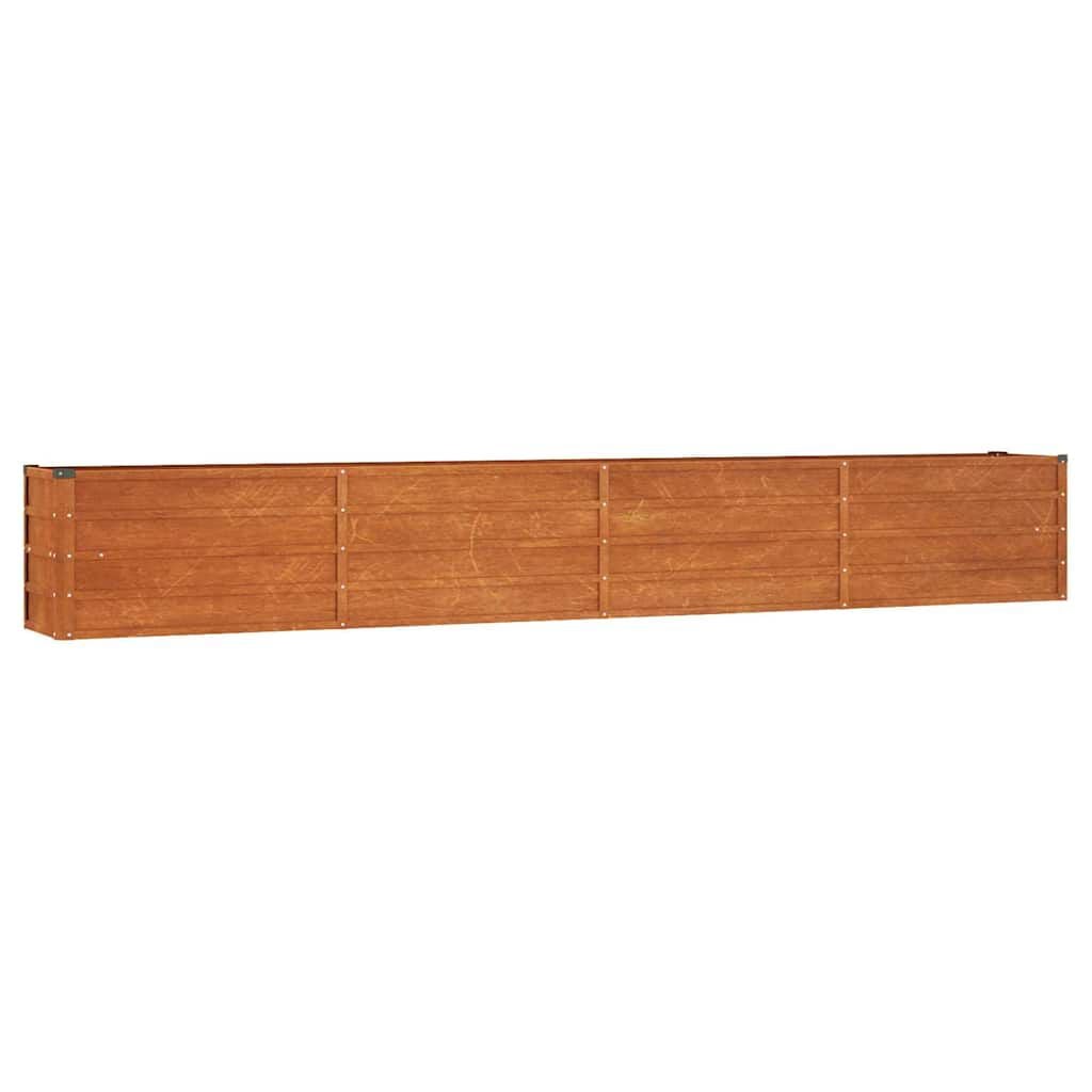 280027 - VIDAXL Shtrat i Ngritur për Kopsht, i Rrënjët, 320x40x45 cm, Çelik Corten