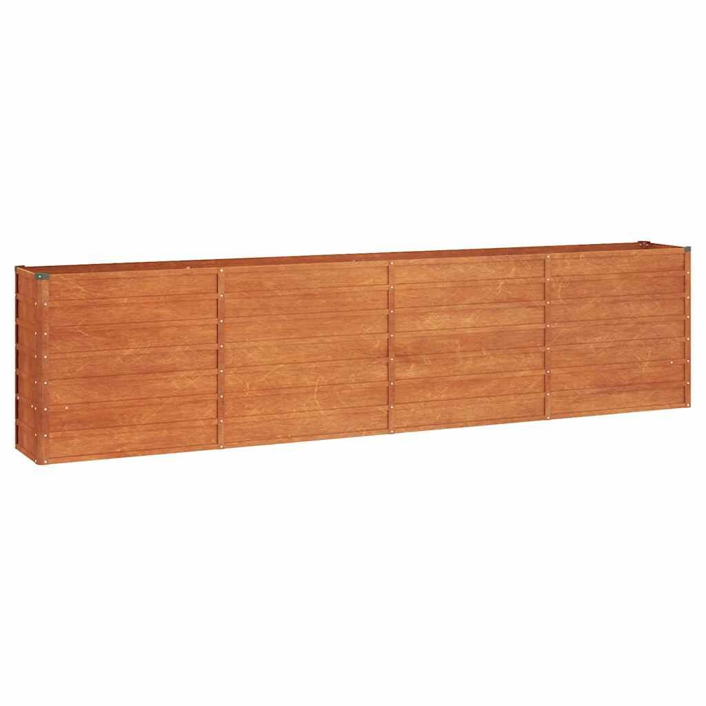 280028 - VIDAXL Shtrat i ngritur për kopsht, ngjyrë ndryshkur, 320x40x77 cm, çelik Corten